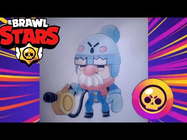 Como dibujar a Gale el  nuevo brawler brawl stars speed draw