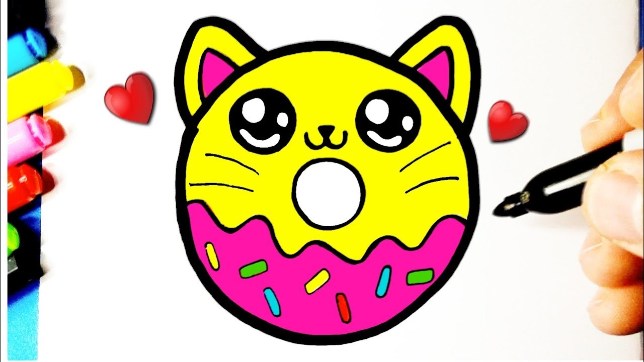 Cómo dibujar gatito cookie kawaii ♥ Dibujos Kawaii - Dibujos para dibujar