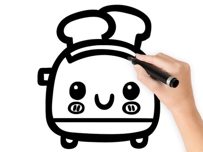 COMO DIBUJAR UNA TOSTADORA KAWAII