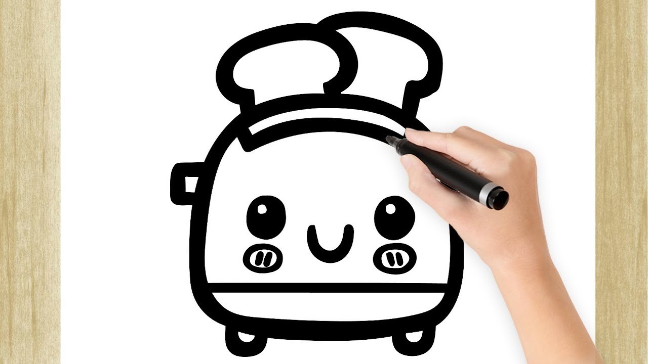 COMO DIBUJAR UNA TOSTADORA KAWAII