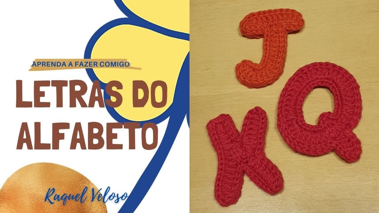 Como fazer as letras “J”, “Q” e “K” em crochet - Alfabeto