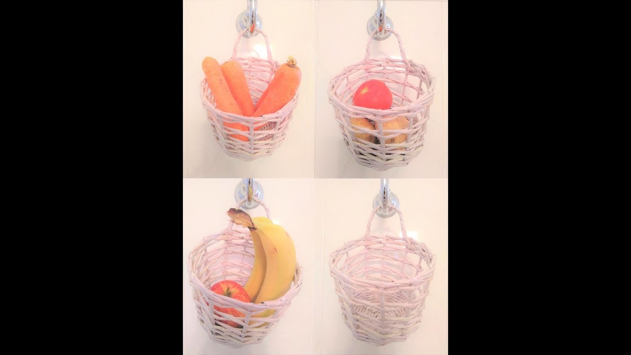 Cómo hacer un cesto o canasta colgante. DIY. How to make a hanging basket.