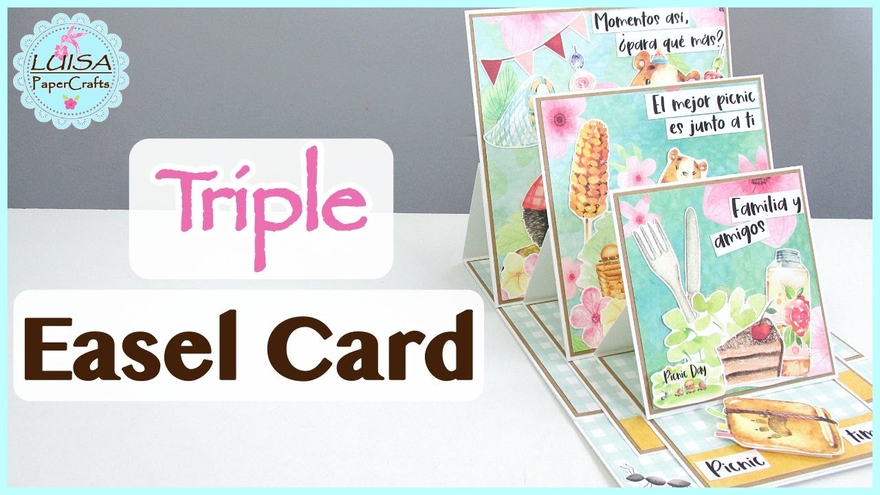 Cómo hacer una Triple Easel Card | Picnic Day de La Clau Del Scrap | Luisa PaperCrafts