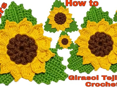 Cómo tejer flores GIRASOLES a crochet *Paso A Paso* en español