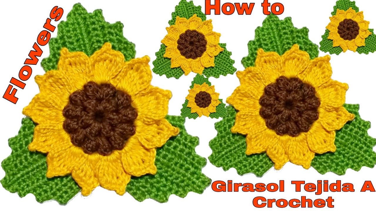 Cómo tejer flores GIRASOLES a crochet *Paso A Paso* en español