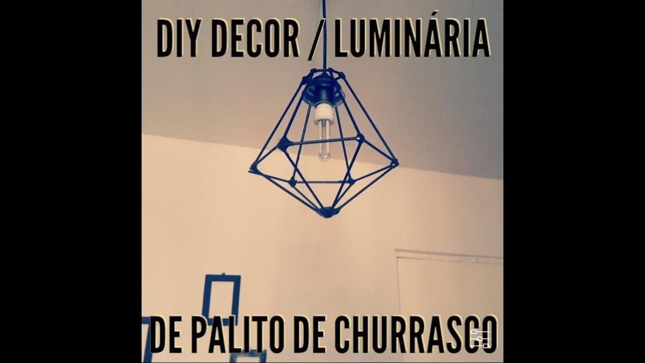 DIY Decor. Luminária de Palitos de Churrasco!!!