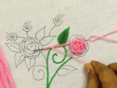 Very beautiful hand embroidery flower pattern with Brazilian Embroidery easy stitches