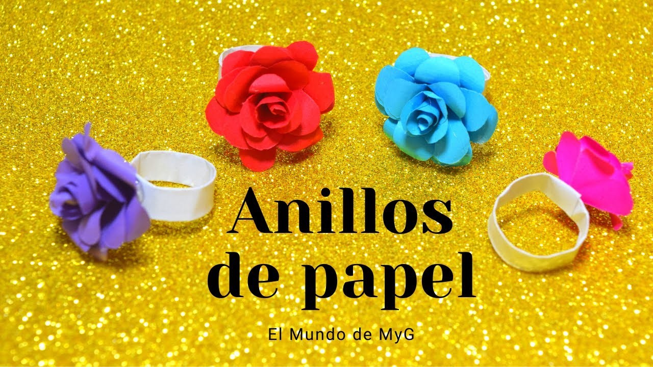 Anillo de papel en forma de Flor o Rosa. Paper ring-El Mundo de MyG