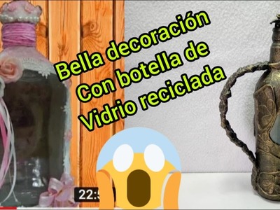 Aprende Como  Decorar una Botella de  Vidrio. la Kasa de Hur Manualidades