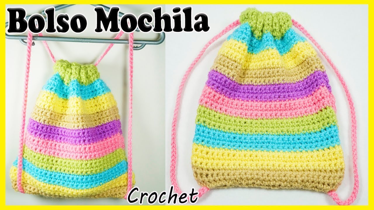 ????Bolso - Mochila - Morral Tejido a Crochet (FACIL Y PASÓ A PASO)