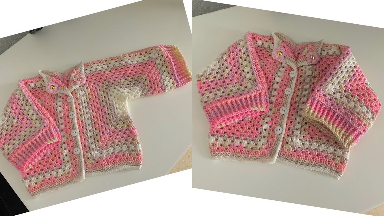Chaquetita o Sueter para bebe tejido a crochet | 0 a 3 meses | Jersey a Crochet | tejidos para bebe