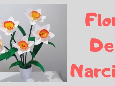 Com fazer Flor Narciso em e.v.a sem frisador.Janaina Cordeiro