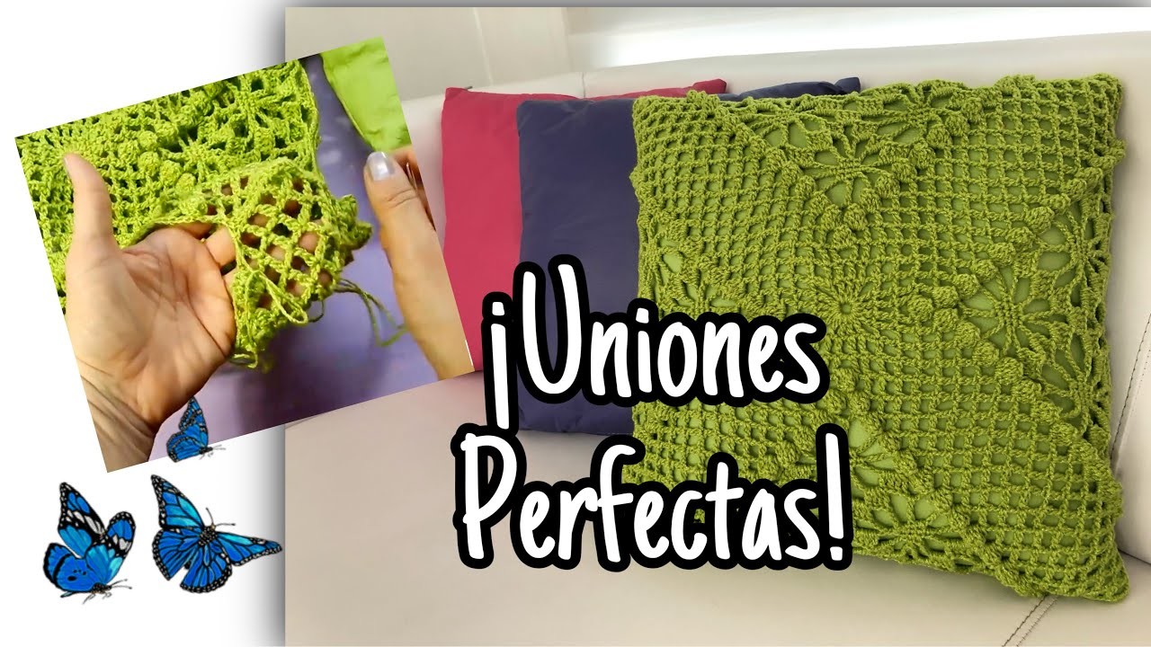 ???? Como FORRAR COJINES con 2 cuadros tejidos Ganchillo, Crochet Cushion cover PERFECT Joining DIY ????