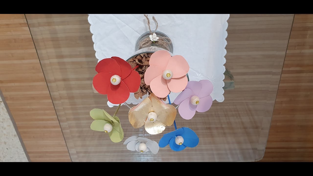 Como hacer flores con el tubo de cartón del papel higiénico. Manualidad.
