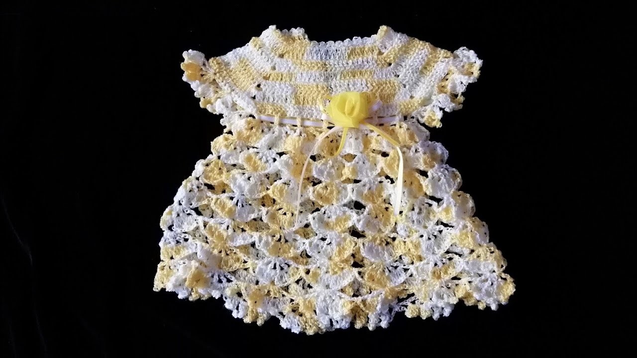 Como hacer vestido a crochet para bebita recién nacida