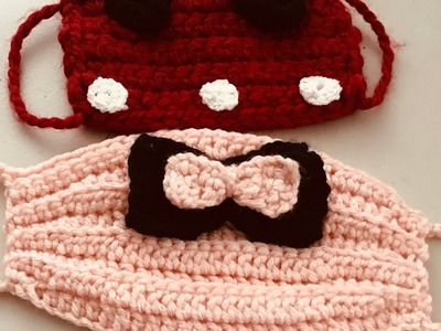 ????❤️Como tejer a crochet un bonito cubrebocas de Minnie Mouse ????❤️DMF #ofecomparte