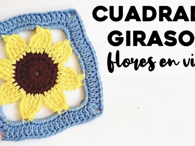 COMO TEJER CUADRADO DE GIRASOL A CROCHET: Tutorial paso a paso cuadrado de girasol | Ahuyama Crochet