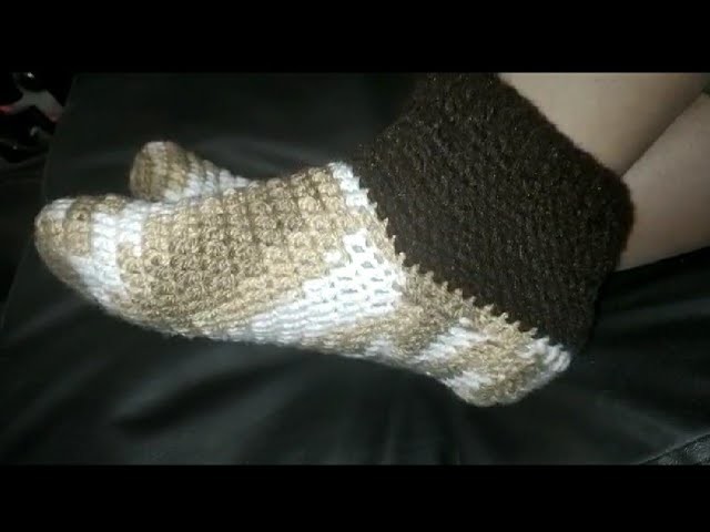 Cómo tejer medias o pantuflas a crochet ✨( slippers to crochet)