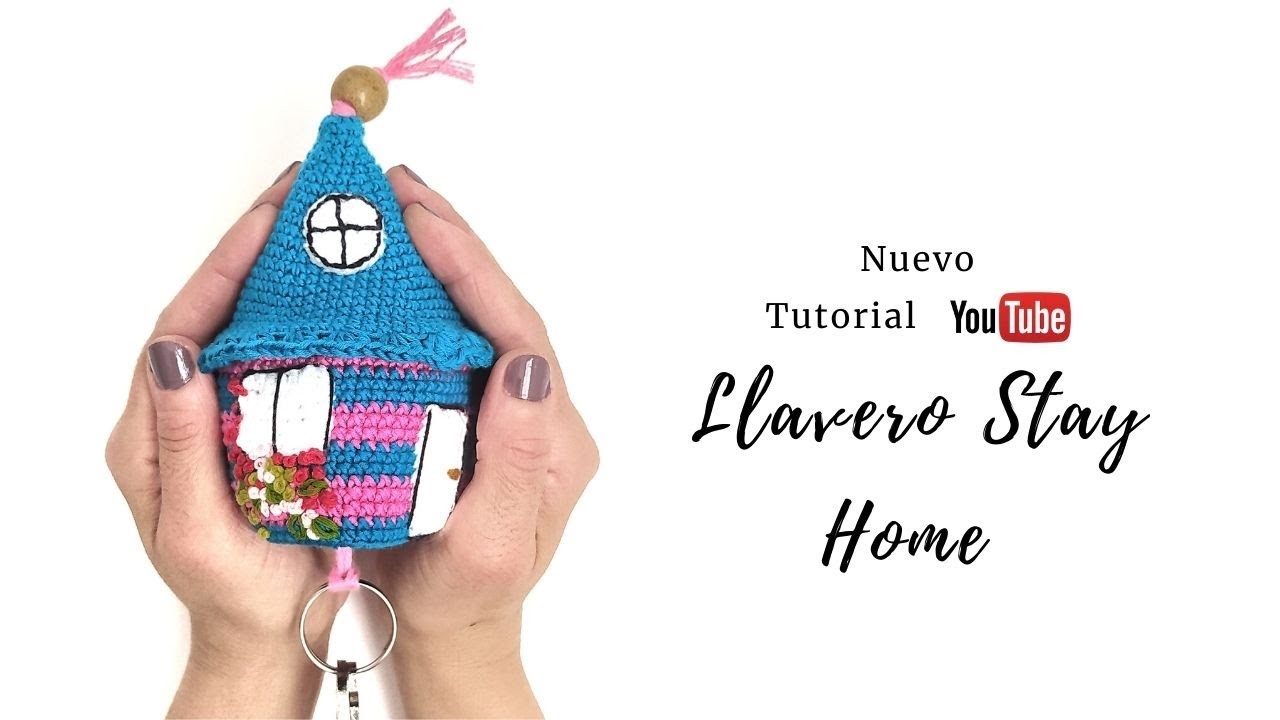 Cómo tejer un Llavero Casita a ganchillo - How to Crochet a Keyring House