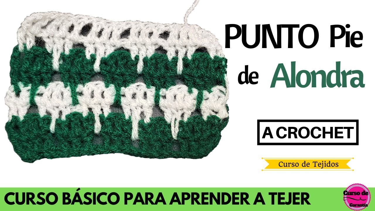 ???? Curso Gratis Online a Crochet ✅ Punto Pie de Alondra Crochet ???? Aprende a Tejer a Ganchillo