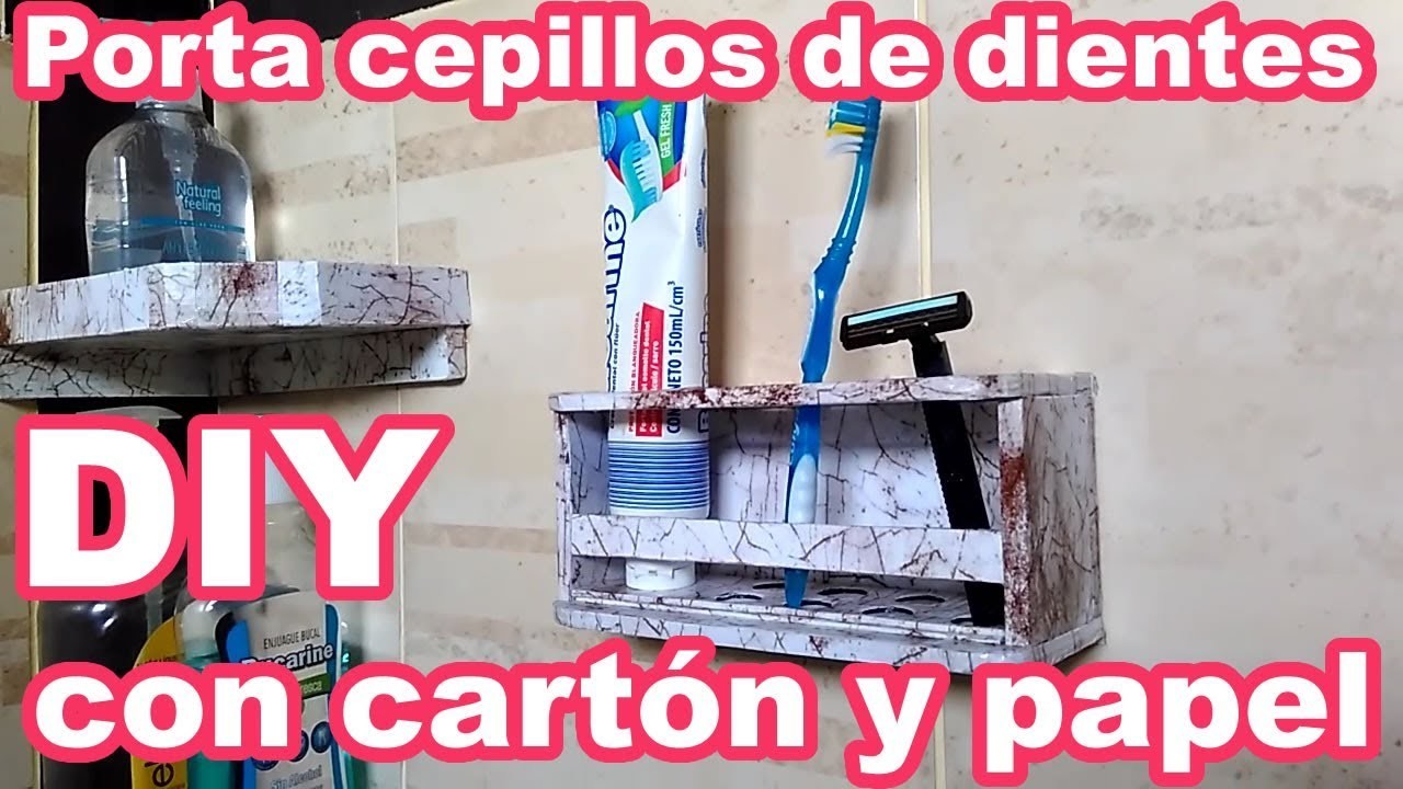 DIY Porta cepillos de dientes resistentes al agua hechos reusando cartón de cajas y goma eva