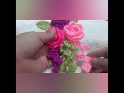 Llavero de rosas a crochet