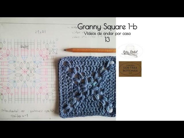 13.2020 - Granny Square 1.b - Muestra de crochet o ganchillo para mantas, bolsos