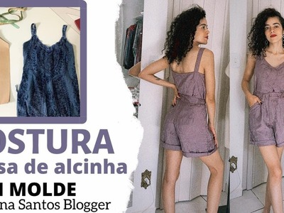 Aula da Costura da blusa de alcinha sem molde Alana Santos Blogger