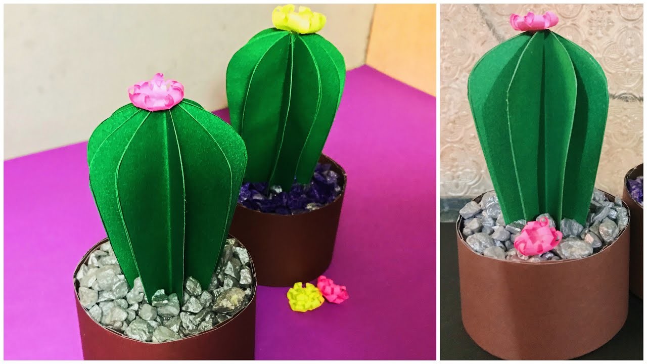 Cactus de papel | DIY paper cactus | Cactus manualidades -  Plantas de papel - EXERCOM