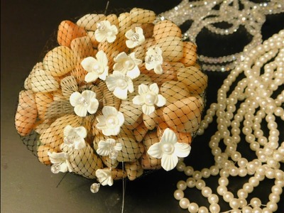 Como hacer flores de pasta francesa o migajon con centro de perla o cristal cortado