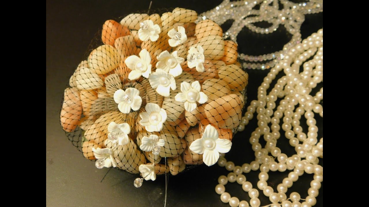Como hacer flores de pasta francesa o migajon con centro de perla o cristal cortado