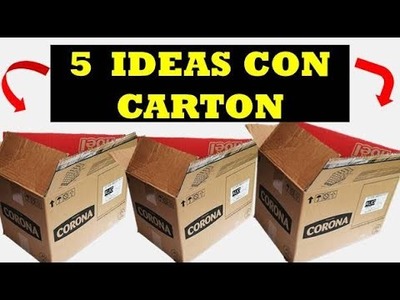 ????????????5 MANUALIDADES Con Cartón Faciles Y BONITAS. 5 EASY AND BEAUTIFUL CRAFTS WITH CARDBOARD