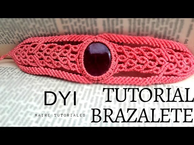 Como hacer un brazalete con piedra#2. DIY pulsera tutorial tejer macramé