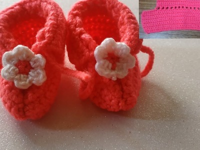 Cómo hacer un zapatito de bebé a crochet muy fácil (baby shoess crochet)