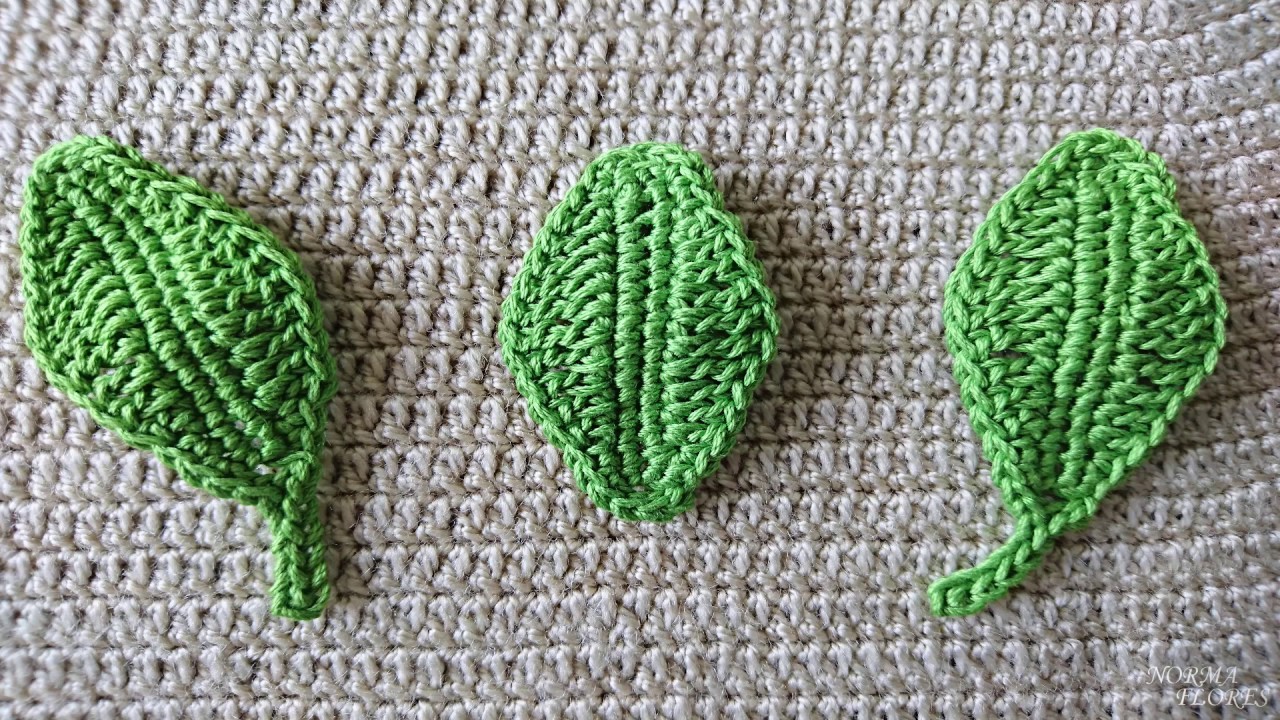 Como tejer Hojas fáciles a crochet paso a paso