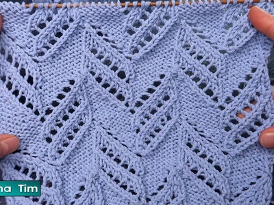 Hermoso Punto Calado "Jessica" TEJIDO EN DOS AGUJAS. Beautiful Knitting Stitch Pattern № 1013
