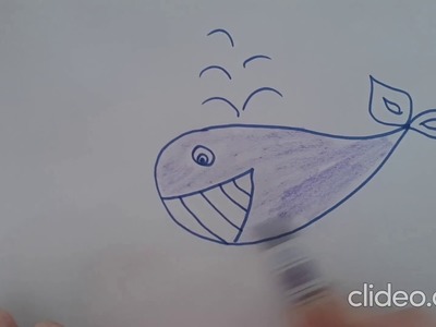 KIDS PAINT: Como dibujar la ballena azúl en 1 minuto, "Guena la Ballena"