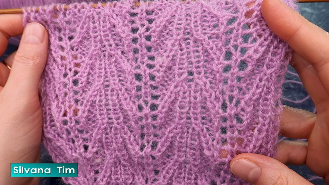 TEJIDO A DOS AGUJAS. Punto Calado "Erica" para tejer en Mohair. how to knit № 1014