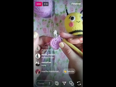 Amigurumi, vivo en instagram, abejita primera parte