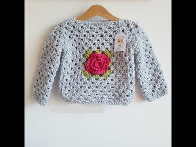 COMO HACER UN SUETER A CROCHET CON UN GRANNY SQUARE - PASO A PASO - 0 A 3 MESES