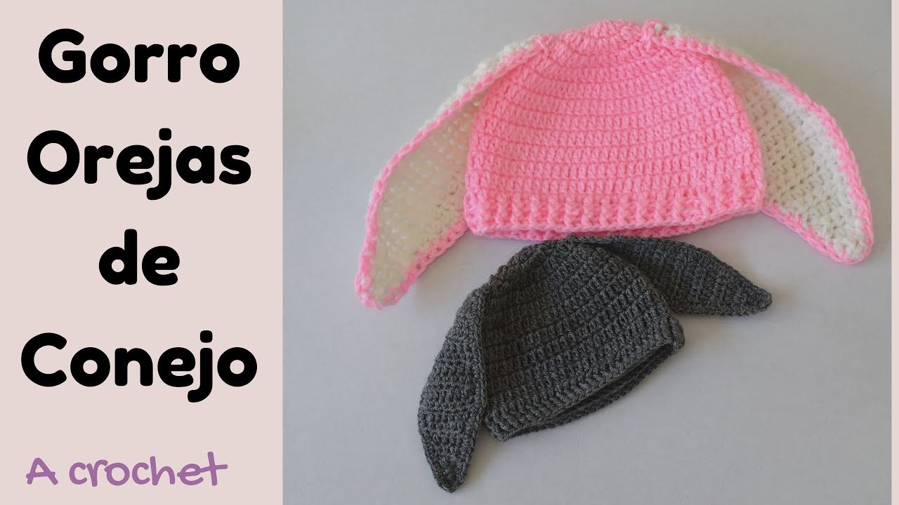 ????Como tejer gorro con orejas de conejo Crochet????. How to knit hat with rabbit ears Crochet