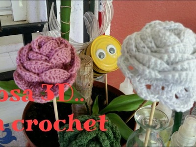 Crochet,Rosa 3D