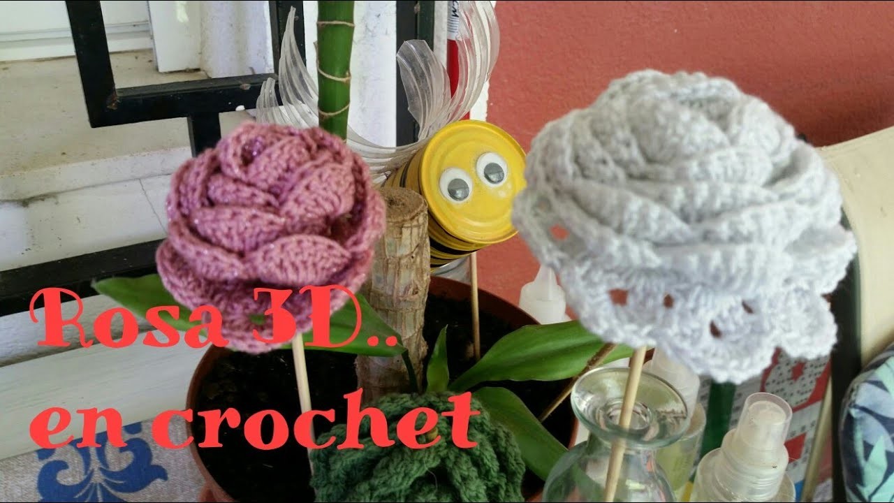 Crochet,Rosa 3D