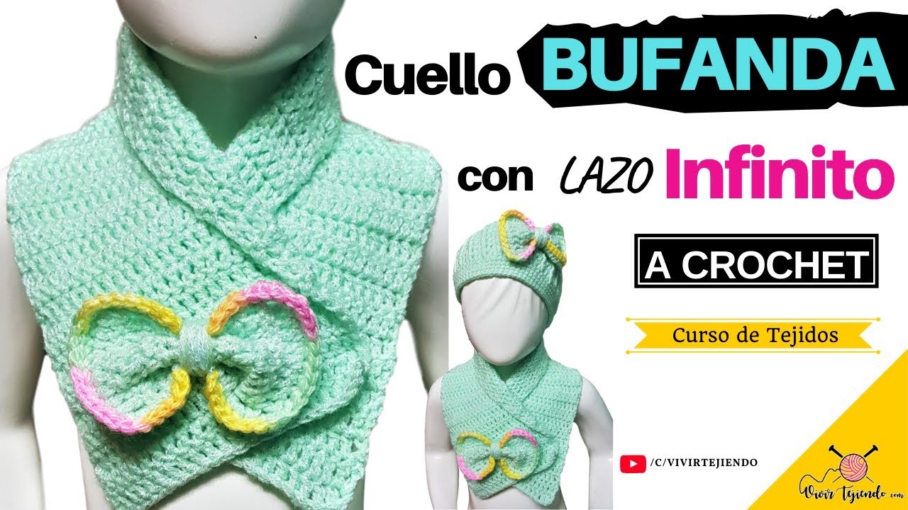 ✅Cuello Bufanda a Crochet con Lazo Infinito Multicolor ???? 【Tejidos a Crochet】