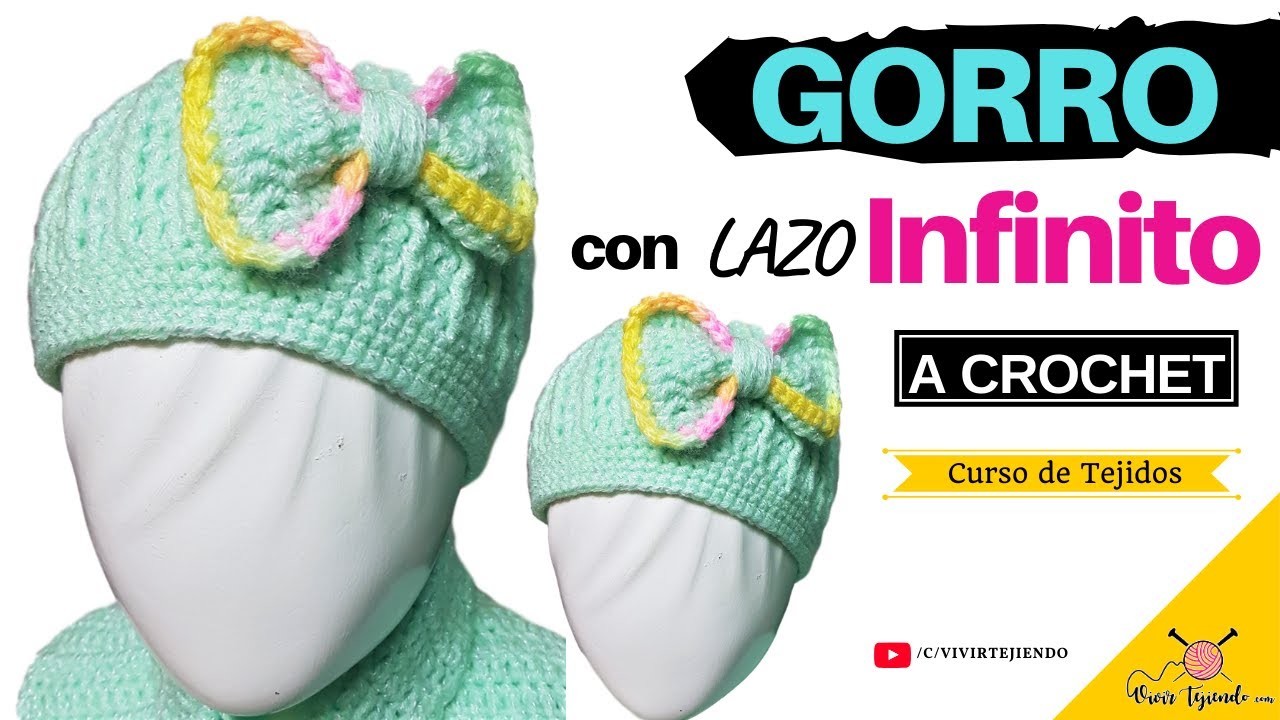 ✅ Gorro de niña a Crochet con Lazo Infinito Multicolor ???? 【Tejidos a Crochet】