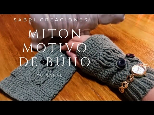 Hermoso Miton Con Motivo de Búho Tejido a Crochet  #tejidocrochet  #creaciones #tejidos #tejer