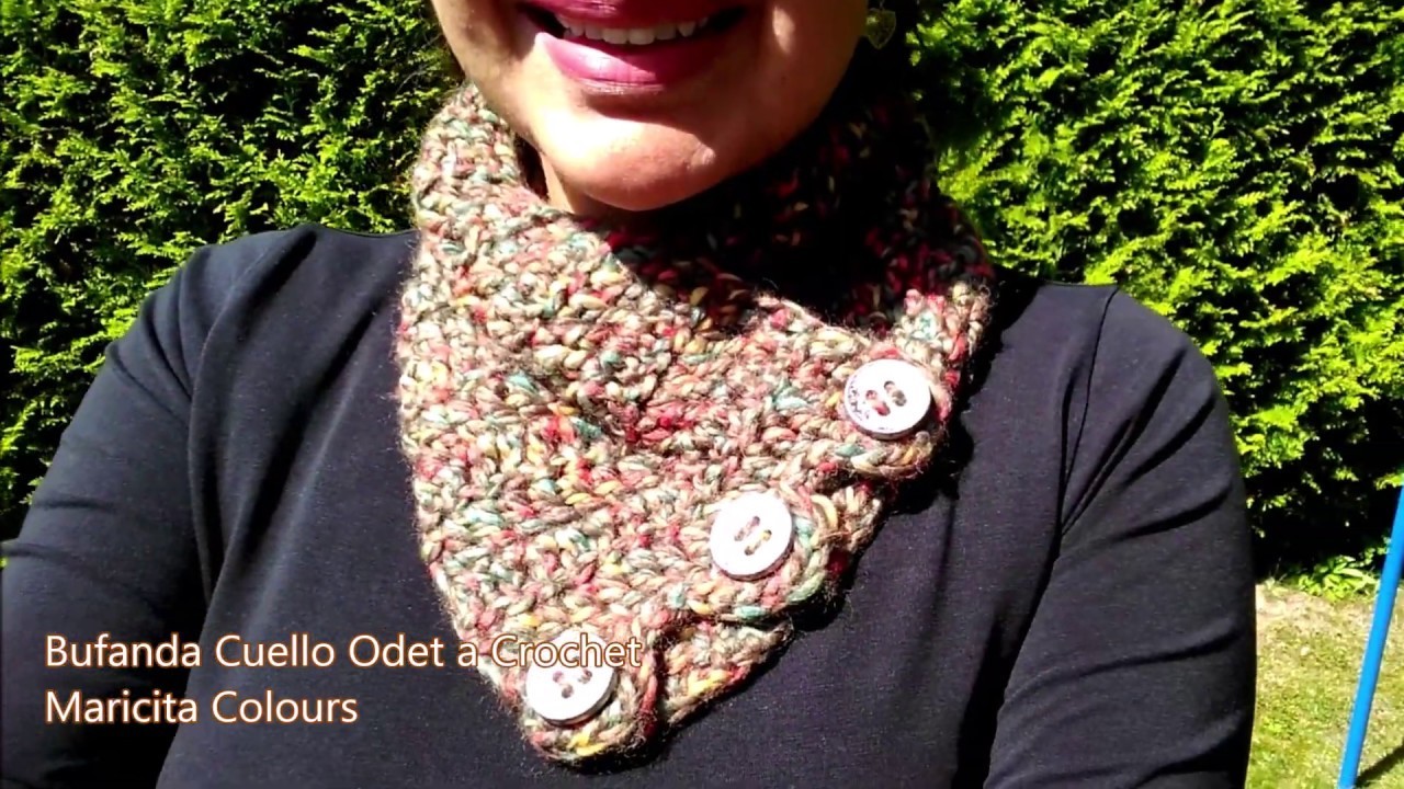 Idea #18 Bufanda con botones a  Crochet ODET⬇️???? AQUÍ EL TUTORIAL por Maricita Colours