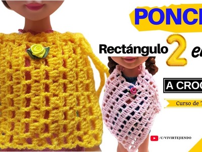 ???? Poncho Rectángulo a Crochet 2 en uno con Punto Ventanita ✅ Tejidos Mágicos a Crochet