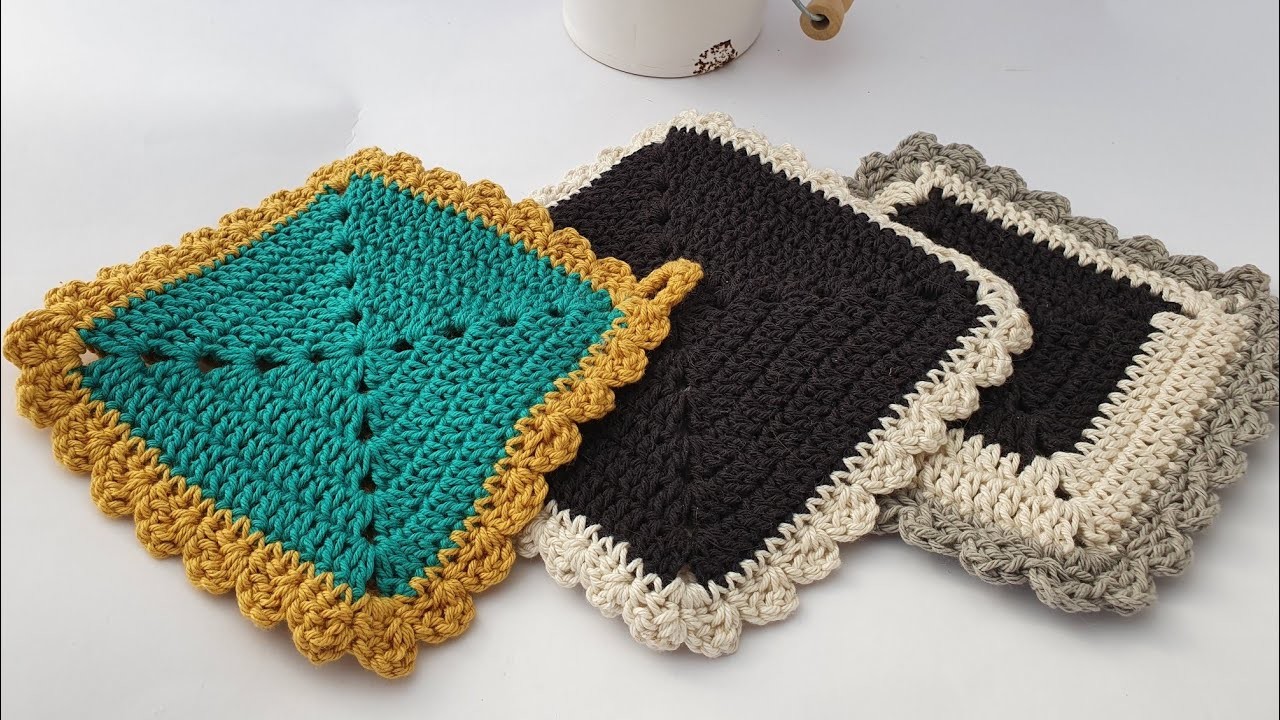 Tapetes cuadrados en crochet | APRENDER A TEJER | agarra ollas tejido | Ganchillo Paso a Paso DIY