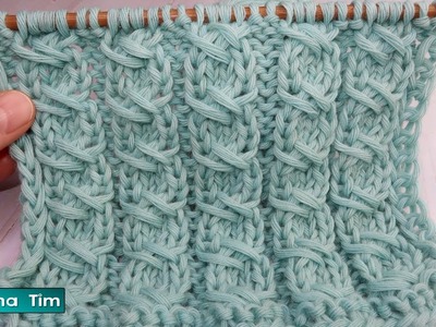 TEJIDO EN DOS AGUJAS (palillos). Punto "Imitación de Trenza". knitting patterns № 1009